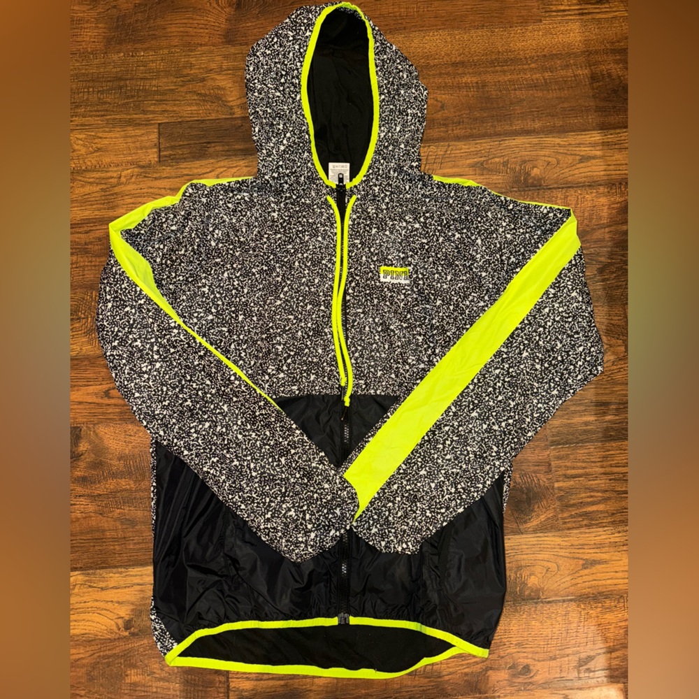 PINK fleece-lined rain jacket M